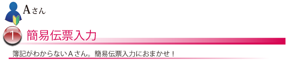 簿記がわからないＡさん。簡易伝票入力におまかせ！